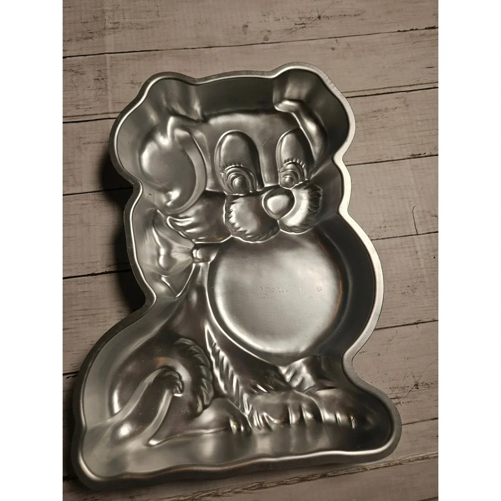 Vintage 1978 Wilton Puppy Dog Cake‎ Pan Aluminum Mold 502-7636 15 Inch Bow